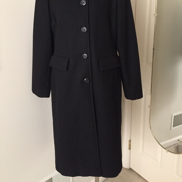 Anne Klein Black Wool 3/4 Length Coat Size 10 - Picture 2 of 5